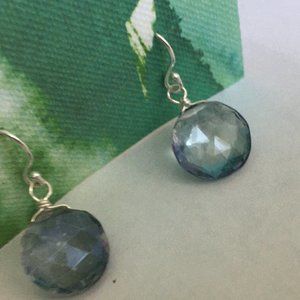 Beautiful blue crystal quartz earrings NEW